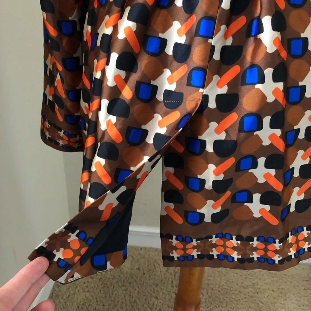 ZARA NWT Geometric Print Satin Blazer Women’s XL - Picture 9 of 15